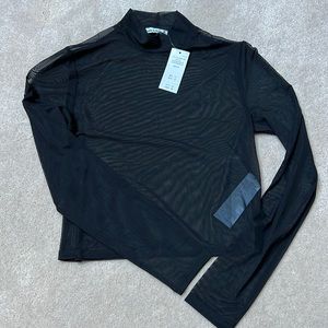 Abercrombie cropped mesh turtleneck